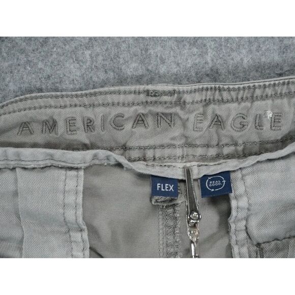 American Eagle Cargo Pants Mens 32x30 Actual 32x26 Gray Slim Lived In Flex - Picture 10 of 16